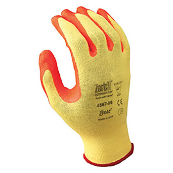 SHOWA Best Glove Size 6 Zorb-IT 15 Gauge Cut Resistant Yellow MXOA Nitrile Dipped Palm Coated Work Gloves With Orange Seamless Kevlar Liner And Knit Wrist