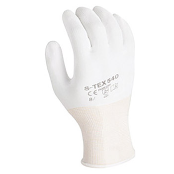 Showa Best Glove B13540-L Size 8 Showa 540 13 Gauge Light Weight Cut Resistant White Polyurethane Dipped Palm Coated Work Gloves With White Seamless High Performance Polyethylene Knit Liner And Elastic Knit Wrist