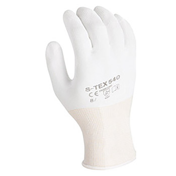 Showa Best Glove B13540-M Size 7 Showa 540 13 Gauge Light Weight Cut Resistant White Polyurethane Dipped Palm Coated Work Gloves With White Seamless High Performance Polyethylene Knit Liner And Elastic Knit Wrist