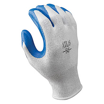Showa Best Glove B13545-L Size 9 Showa 545 13 Gauge Light Weight Cut Resistant Blue Nitrile Dipped Palm Coated Work Gloves With Light Gray Seamless High Performance Polyethylene Liner And Elastic Knit Wrist