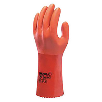 SHOWA Best Glove Size 11 Orange Atlas 12" Cotton Knit Lined Cotton And PVC Fully Coated Chemical Resistant Gloves With Rough And Textured Finish And Gauntlet Cuff