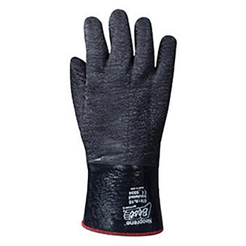 SHOWA Best Glove Size 10 Black Insulated Neo Grab Cotton Jersey Lined Cold Weather Gloves With Gauntlet Cuff, Neoprene Coated, Wrinkle Finish And 6 in Insulation Nitrile Sleeve