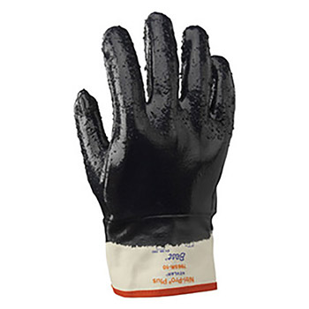 SHOWA Best Glove Large Nitri-Pro Heavy Duty Cut Resistant Navy Nitrile Palm And Finger Coated Work Gloves With Kevlar Liner And Safety Cuff