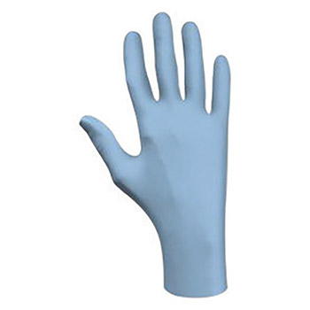 Showa Best Glove B138005S Small Blue 9 1-2" N-DEX Plus 8 mil Nitrile Ambidextrous Utility Grade Lightly Powdered Disposable Gloves With Smooth Finish, Rolled Cuff And Polymer Coating