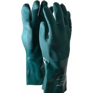 SHOWA Best Glove Size 10 Forest Green Cannonball 14" Cotton Jersey Lined PVC Heavy Weight Chemical Resistant Gloves With Rough And Anti-Slip Wet Grip Finish And Gauntlet Cuff, Per Case