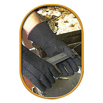 Showa Best Glove B138814-10 Size 10 14" Black Char-Guard Non-Woven Lined Heat Resistant Gloves Gauntlet Slip-On Cuff