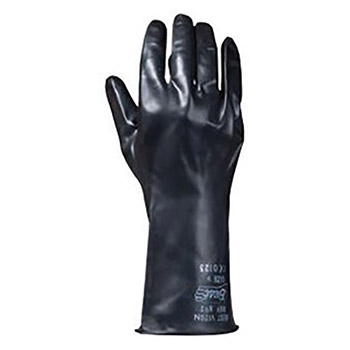 SHOWA Best Glove Size 9 Black Butyl 14" 25 mil Unsupported Viton Fully Coated Chemical Resistant Gloves With Smooth Finish And Rolled Cuff