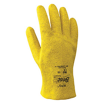 Showa Best Glove B13960L-10 Size 10 KPG Light Weight Abrasion Resistant Yellow PVC Fully Coated Work Gloves With Seamless Cotton Knit Liner And Slip-On Cuff