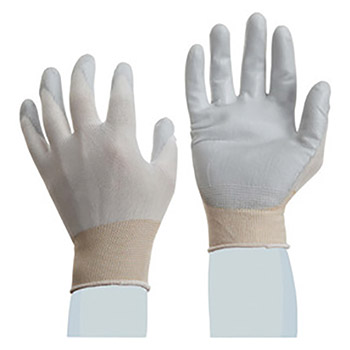 SHOWA Best Glove Large 13 Gauge Surface Resistant White Polyurethane Palm Coated Work Gloves With Gray Nylon Liner And Knit Wrist