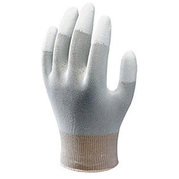 SHOWA Best Glove Large 13 Gauge White Polyurethane Fingertip Coated Work Gloves With White Seamless Nylon Knit Liner And Knit Wrist