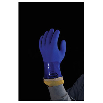 Showa Best Glove Size 10 Blue 12" Atlas KV660 PVC Coated Gloves With Kevlar Liner And Rough Finish