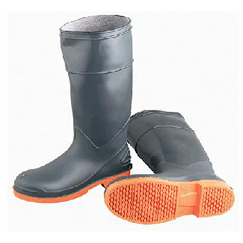 Bata Shoe PVC Boots Size 9 SureFlex Gray Orange Kneeboots 87982-9