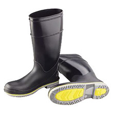 Onguard Industries BAS89908-10 Size 10 Flex3 Black 16" Polyblend PVC Knee Boots With Power-Lug Outsole, Steel Toe And Removable Insole