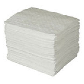 Brady USA BPO100 15" X 17" White 1-Ply Meltblown BASIC Oil Only Heavy Weight Absorbent Pad (100 Per Bale)