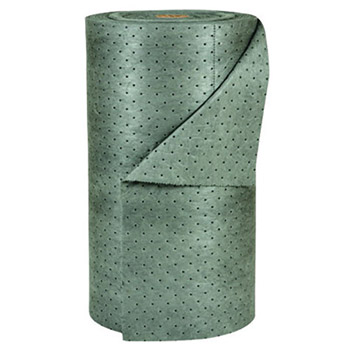 Brady BRDMRO30 30" X 150' SPC MRO Plus Gray 3-Ply Meltblown Polypropylene Dimpled Full Size Heavy Weight Sorbent Roll, Perforated Every 15" 