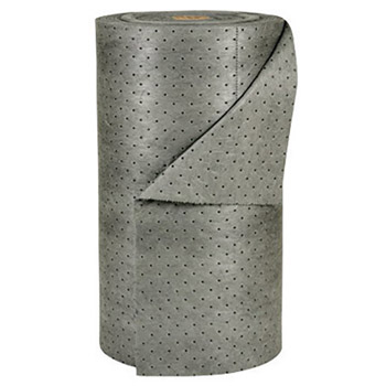 Brady BRDMRO350-DP 30" X 150' SPC MRO Plus Gray 3-Ply Meltblown Polypropylene Dimpled Double Perforated Medium Weight Sorbent Roll, Perforated Every 15" And Up The Center