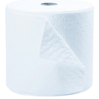 Brady BRDSXT15P 15" X 150' SPC SXT Top Layer Blue And Bottom Layer White 3-Ply Meltblown Polypropylene Perforated Double Sided Heavy Weight Sorbent Roll, Covers Wide Area Perforated Every 18"