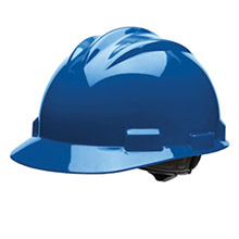 Bullard BUL61KBR Kentucky Blue Class E or G Type I Standard S61 HDPE Cap Style Hard Hat With 4-Point Flex-Gear Ratchet Suspension, Accessory Slots, Chin Strap Attachment And Absorbent Polyester Brow Pad