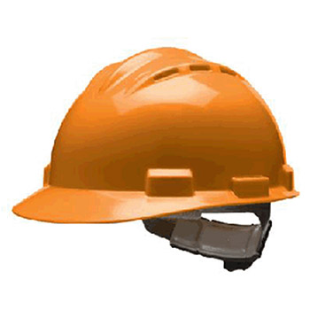 Bullard 62HOR S62 Series Hi-Viz Orange Vented Safety Cap With 4 Point Ratchet Headgear And Cotton Browpad