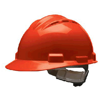 Bullard 62RDR S62 Series Red Vented Safety Cap With 4 Point Ratchet Headgear And Cotton Browpad