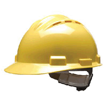 Bullard 62YLP S62 Series Yellow Vented Safety Cap With 4 Point Pinlock Headgear And Cotton Browpad