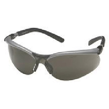 Aearo 3M 11381-00000 BX Safety Glasses With Black And Silver Frame And Gray Polycarbonate Anti-Fog Lens