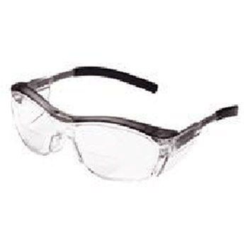 Aearo 3M 11436-00000 Nuvo Readers 2.5 Diopter Safety Glasses With Gray Frame Clear Polycarbonate Anti-Fog Lens And Integral