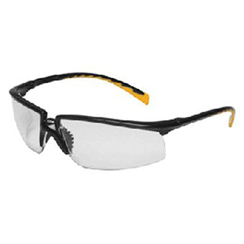 Aearo 3M 12261-00000 Privo Safety Glasses With Black And Orange Frame And Clear Polycarbonate Anti-Fog Lens
