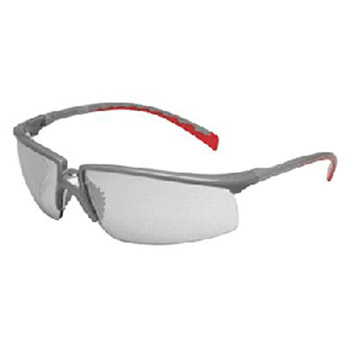 Aearo 3M 12268-00000 Privo Safety Glasses With Silver And Red Frame And Clear Polycarbonate Indoor/Outdoor Mirror Lens