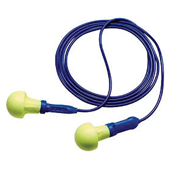 3M CAS318-3000 Multiple Use Push-Ins Push-to-Fit Polyurethane Foam Metal Detectable Corded Earplugs