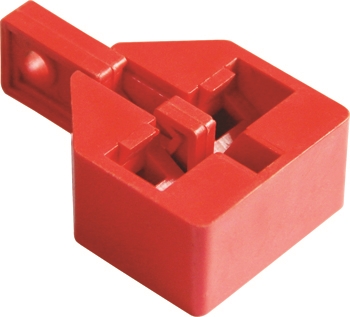 Red Plastic Double Pole Circuit Breaker Lockout Requires 2 or More Toggles Connected With Crossbar, Per Each