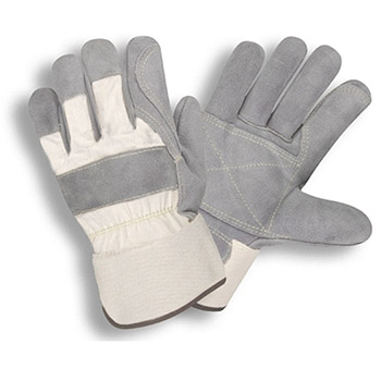 Cordova 1051 Side Split Leather Glove, Double Palm, Gunn Pattern, White Canvas Back - Dozen