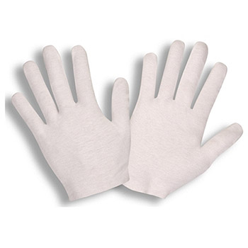 Cordova 1100C Lightweight Inspection Gloves, 100% Cotton, Unhemmed Reversible Lisle Gloves - Dozen