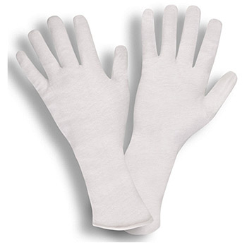 Cordova 1114 Lightweight Inspection Gloves, 65-35 Poly-Cotton Blend, Unhemmed Reversible Lisle Gloves, 14 inch - Dozen