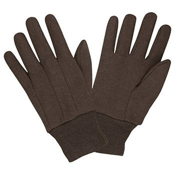 Cordova 1400C Jersey Work Gloves Chore, 100% Cotton, Clute Cut, Knit Wrist, Medium Weight, Brown Color - Dozen