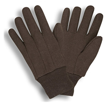 Cordova 1400C Ladies Jersey Work Gloves Chore, 100% Cotton, Clute Cut, Knit Wrist, Medium Weight, Brown Color - Dozen