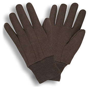 Cordova 1410C Brown Jersey Work Gloves, 100% Cotton, Clute Cut, Knit Wrist, Standard Weight, Brown Color - Dozen