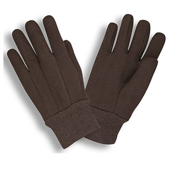 Cordova 1430 Jersey Work Gloves Chore, Poly / Cotton Blend, Clute Cut, Knit Wrist, Heavy Weight, Brown Color - Dozen