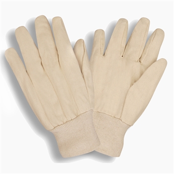 Cordova 2000RW1 Premium Polyester/Cotton Blend Canvas Chore Work Gloves, Clute Cut, Knit Wrist, Wing Thumb, White, Size L - Dozen