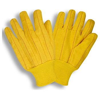 Cordova 2318 Yellow Chore Work Glove, 100% Cotton, Fully Quilted Palm & Back, Yellow Knit Wrist - Dozen