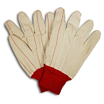 Cordova 2435CDR Nap-In Corded Work Glove, Cotton Canvas Double Quilted Palm, Red Knit Wrist - Dozen