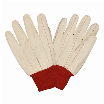 Cordova 2460 Nap-In Work Glove, Cotton Canvas Double Quilted Palm, Band Top, Red Knit Wrist, Economy Weight - Dozen