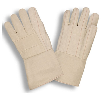 Cordova 2505 Hot Mill Work Gloves, Quilted Palm Knuckle Strap, Band Top, Gauntlet Cuff - Dozen