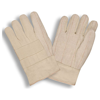Cordova 2520 Heavy Weight Hot Mill Work Gloves, 3-Ply Cotton Quilted Palm, Knuckle Strap, Band Top - Dozen