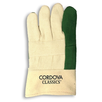 Cordova 2583 Classics Hot Mill Gloves, Heavy Weight, Premium 100% Cotton, 3-Ply, Burlap Lined, Bandtop, Green - Dozen