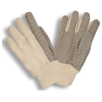 Cordova 2610 PVC Dotted, Canvas Chore Work Gloves, 10oz Cotton, Clute Cut, Knit Wrist - Dozen