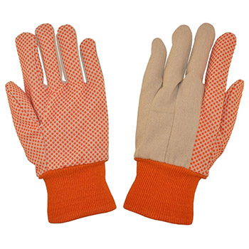 Cordova 2670 PVC Dotted, Canvas Chore Work Gloves, High-Viz Orange, 10oz Cotton, Orange Knit Wrist - Dozen