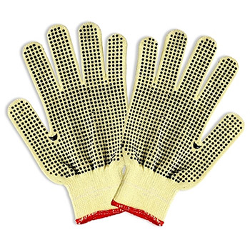 Cordova 3066 Kevlar Cotton Plaited, 10 Gauge Machine Knit, 2-Side PVC Dot Work Gloves - Dozen