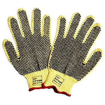 Cordova 3075 100% Kevlar, 7 Gauge Machine Knit, 2-Side PVC Dot Work Gloves, Form Fitting & Breathable - Dozen