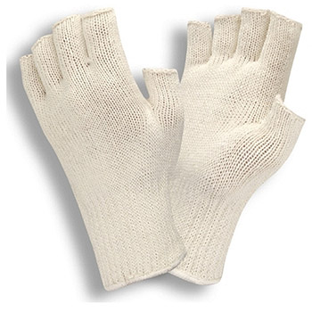 Cordova 3412 Half-Finger Poly-Cotton Liner, 7-Gauge, Machine Knit Glove, Natural Color, Standard Weight - Dozen